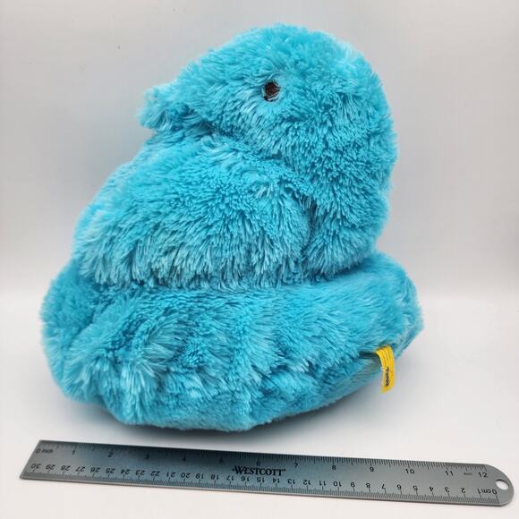 Peeps Chick Plush 11" Shaggy Blue Fur Sewn Eyes Easter Stuffed Animal Toy 2014 - Picture 7 of 8